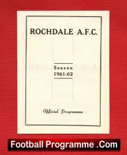 Rochdale v Hartlepool 1961 - Opening Match Of Season - football programme