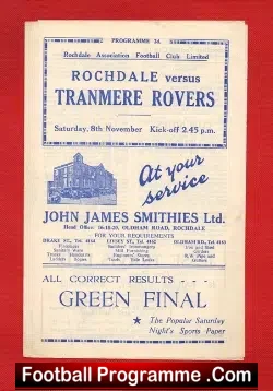 Rochdale v Tranmere Rovers 1952 – 50’s