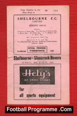 Shelbourne v Shamrock Rovers 1954