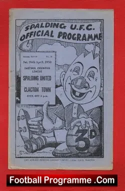 Spalding United v Clacton Town 1958