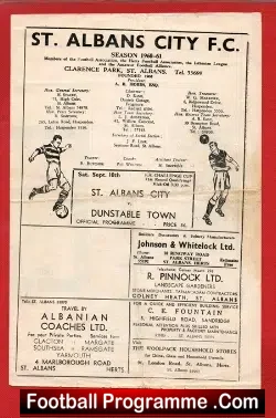 St Albans City v Dunstable Town 1960