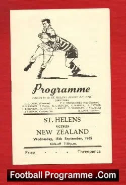 St Helens Rugby v New Zealand 1965