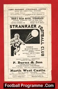 Stranraer v Montrose 1960s ?