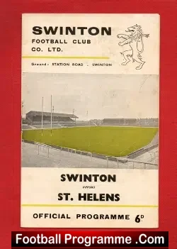 Swinton Rugby v St Helens 1969