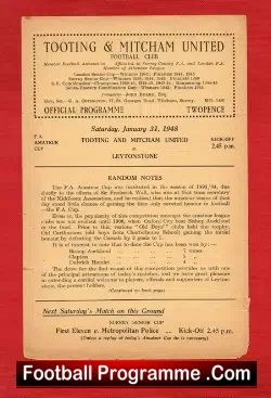 Tooting Mitcham United v Leytonstone 1948