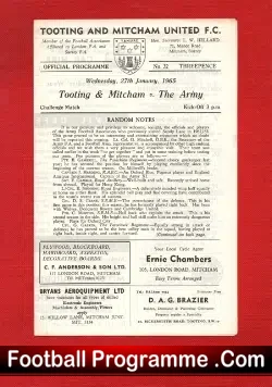 Tooting Mitcham United v The Army 1965