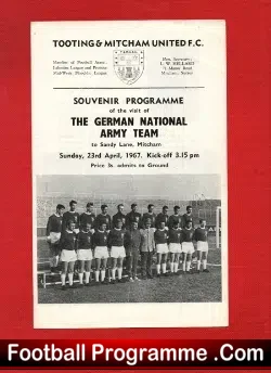 Tooting Mitcham United v The German Army 1967