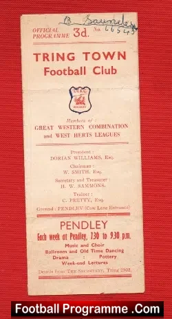 Tring Town v E Turners 1950s