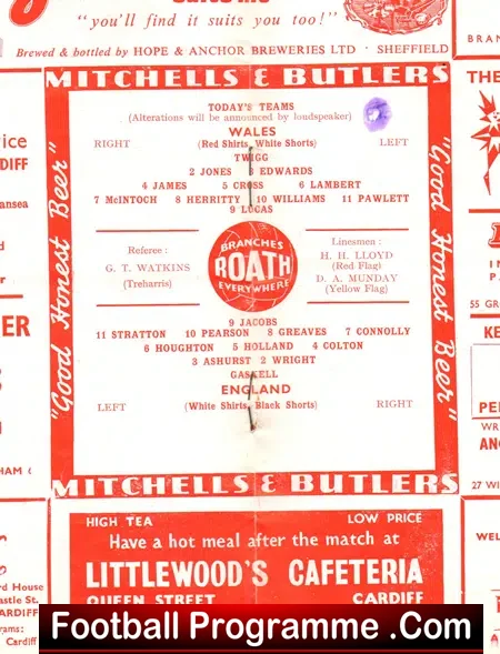 Wales v England 1957 – Schoolboys Match at Ninian Park