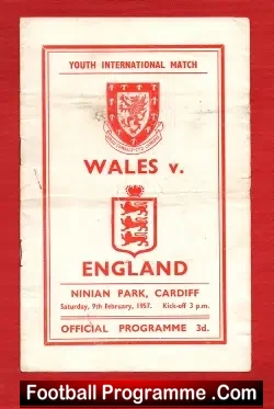 Wales v England 1957 – Schoolboys Match at Ninian Park