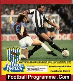 West Bromwich Albion v Manchester  United 1982 Rearranged Match - football programme