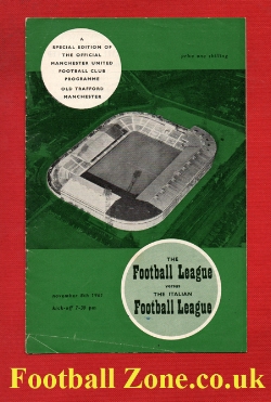 Football League v Italian Football League 1961 – at Man Utd