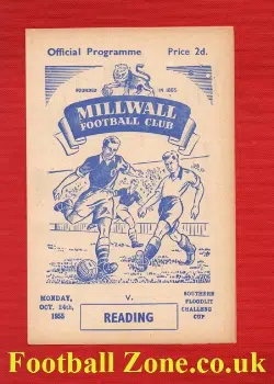 Millwall v Reading 1955 - Floodlit Challenge Cup