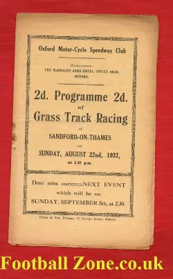 Oxford Grass Track Speedway 1937 – Sandford On Thames