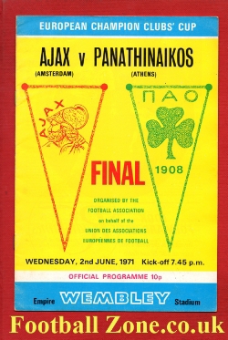 Ajax v Panathinaikos 1971 European Cup Final at Wembley
