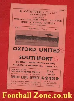 Oxford United v Southport 1962