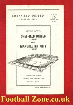 Sheffield United v Manchester City 1966 - Reserves Match