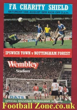 Ipswich Town v Nottingham Forest 1978 - Charity Shield Match