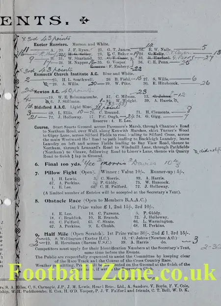 Athletics Memorabilia Bideford Amateur Athletic Club 1923