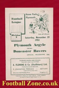 Plymouth Argyle v Doncaster Rovers 1952