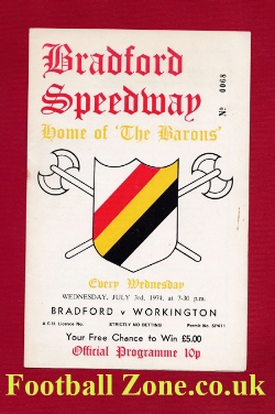 Bradford Speedway v Workington 1974