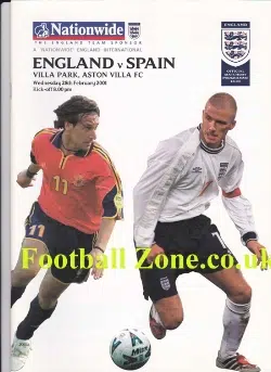 England v Spain 2001 - at Villa Park