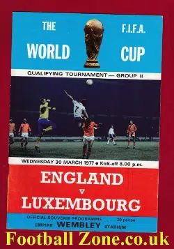 England v Luxembourg 1977