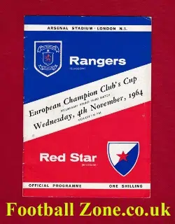 Glasgow Rangers v Red Star Belgrade 1964 - in London