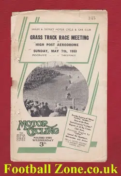 Sarum District Grass Track Speedway Races 1933