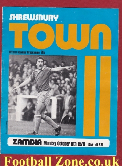Shrewsbury Town v Zambia 1978 – Bobby Charlton Last Match