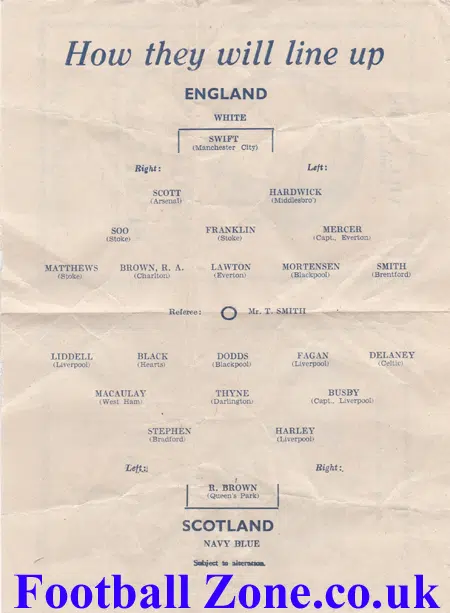 England v Scotland 1945 – Pirate – Aston Villa Park Birmingham