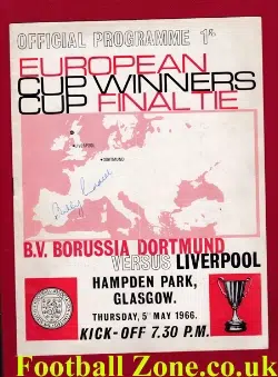 Borussia Dortmund v Liverpool 1966 - ECWC Cup Final SIGNED