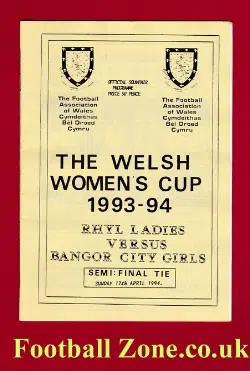 Rhyl Ladies v Bangor City Girls 1994 - Womens Football Welsh Cup Final