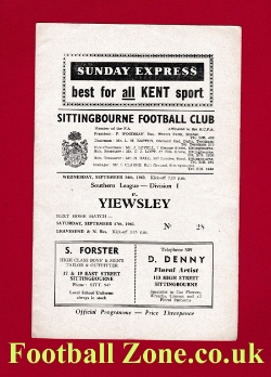 Sittingbourne v Yiewsley 1960