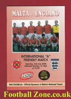 Malta v England 2000 – Friendly Match Ta’ Qali
