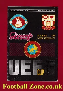 Dnipro Dnipropetrovsk v Heart of Midlothian Hearts 1990 – UEFA