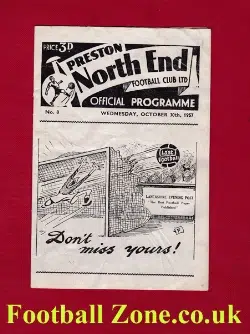 Preston North End v Gwardia 1957 – Warsaw Poland