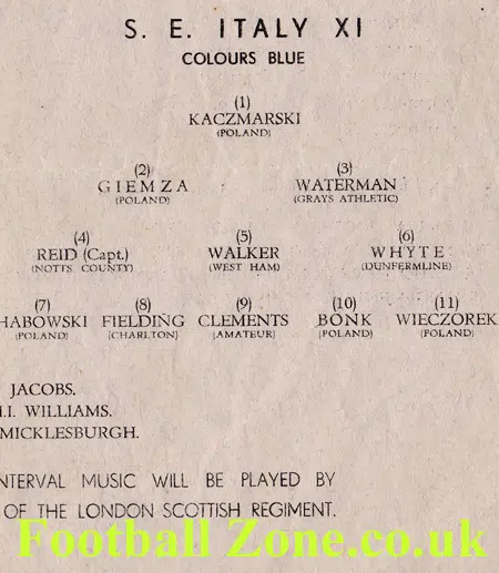 Army v SE Italy - Bari Stadium 1945 - Matt Busby