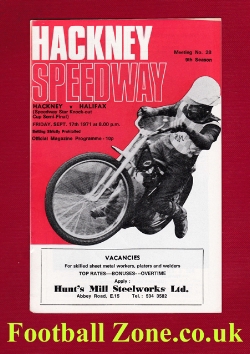 Hackney Speedway v Halifax 1971
