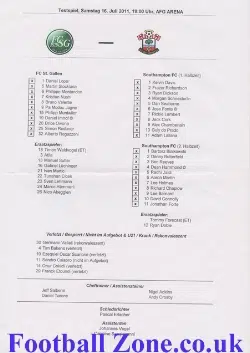 St Gallen v Southampton 2011 – Switzerland