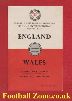 England v Wales 1958 - Schoolboys Match at Leicester City