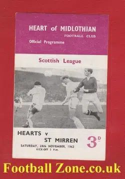 Heart Of Midlothian v St Mirren 1962