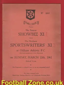 Showbiz X1 v Sports Writers X1 1961 at Oldham Denis Law Referee