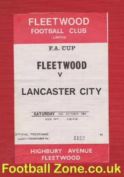 Fleetwood Town v Lancaster City 1969 – FA Cup