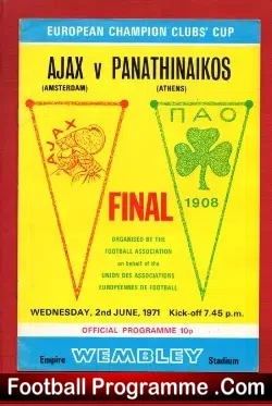 Ajax v Panathinaikos 1971 European Cup Final at Wembley