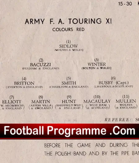 Army v SE Italy – Bari Stadium 1945 – Matt Busby War Time
