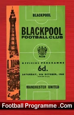 Blackpool v Manchester United 1966 - football programme