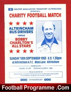 Bobby Charlton XI v Altrincham Bus Drivers 1983