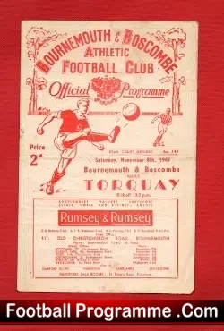 Bournemouth v Torquay United 1947