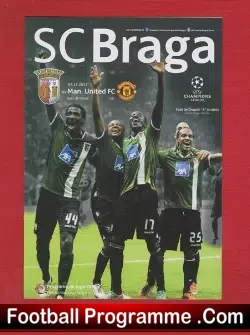 Braga v Manchester United 2012 - Portugal - football programme